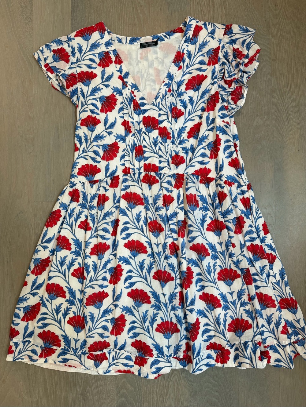 Vineyard vines Nora Floral Pintuck Detail Cotton Voile Minidress, like new, L